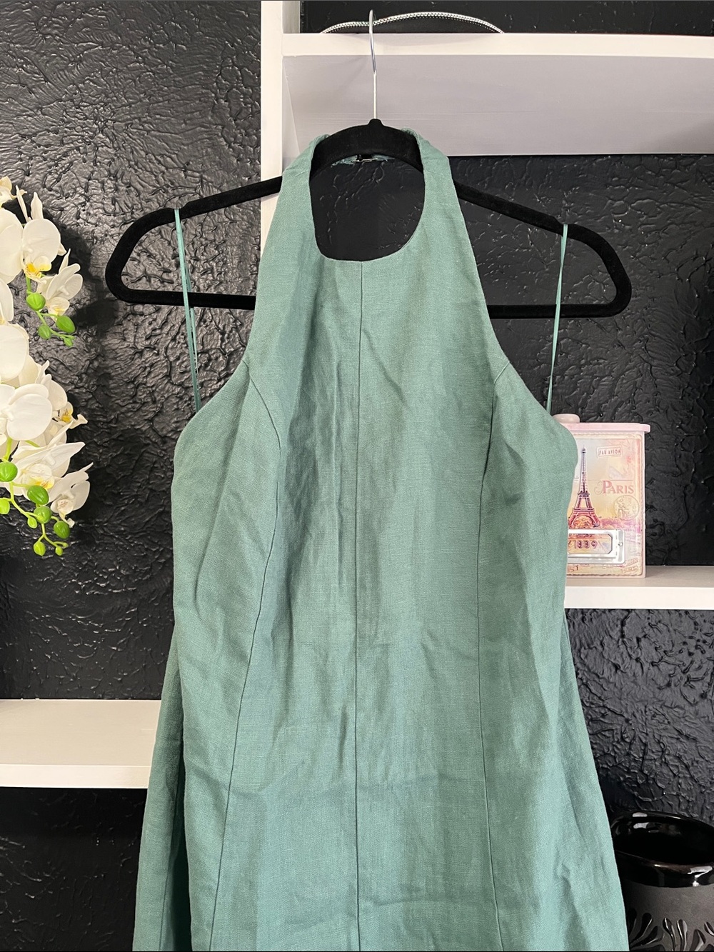Abercrombie & Fitch Sage Green Maxi Halter Dress - Picture 3 of 16